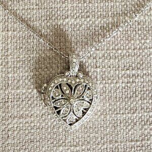 Sterling Silver Diamond Heart Locket